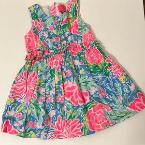 Lilly Pulitzer Zanzibar Blue Blue Bunny Business Dress for Girls, Size 4T